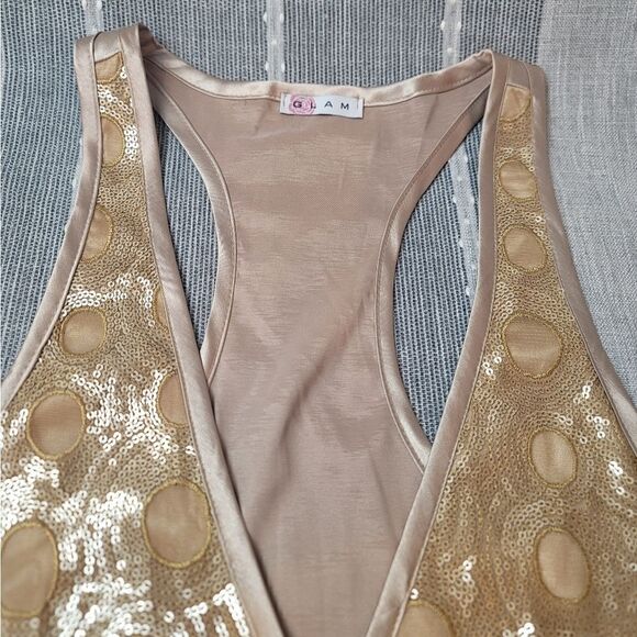 GLAM Sequined Racerback Top - Picture 5 of 8